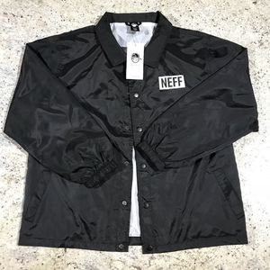 Neff Black Button Windbreaker Jacket Large